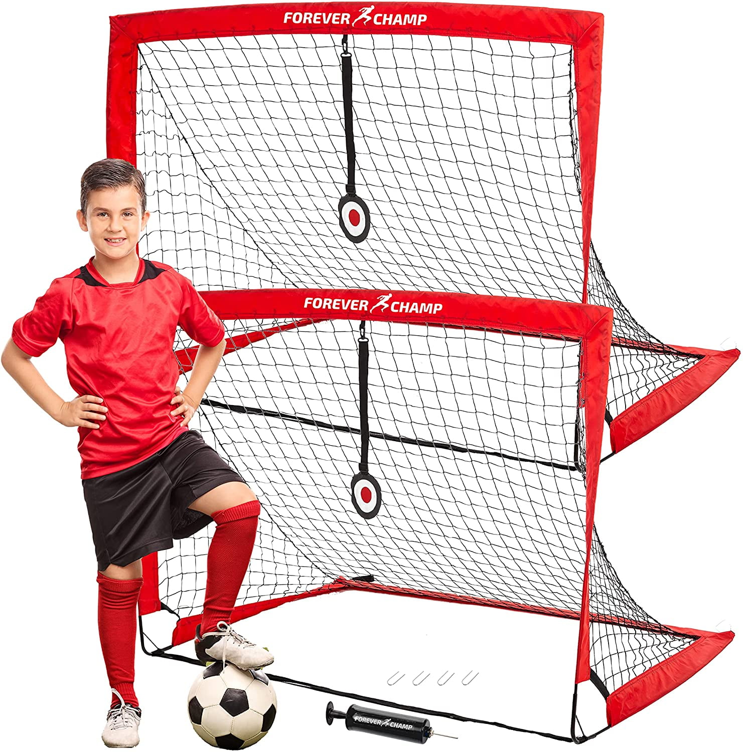 Perfect for Kids & Adults in Indoor or Outdoor Use Yesland 2 Pack Foldable Pop Up Soccer Goal Nets 2.8 × 1.5 Feet Portable Training Football Net with Stake and Portable Carrying Case 
