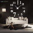 thumbnail image 3 of BadPiggies Large Silver 3D Frameless Wall Clock Stickers DIY Wall Decoration for Living Room Bedroom, 3 of 8