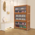 thumbnail image 2 of TOOL1SHOoo Shoe Cabinet with Doors,7 Tier Bamboo Free Standing Shoes Shelf Organizer,Shoe Storage Cabinet for Entrance Way,Hallway,Brown, 2 of 12