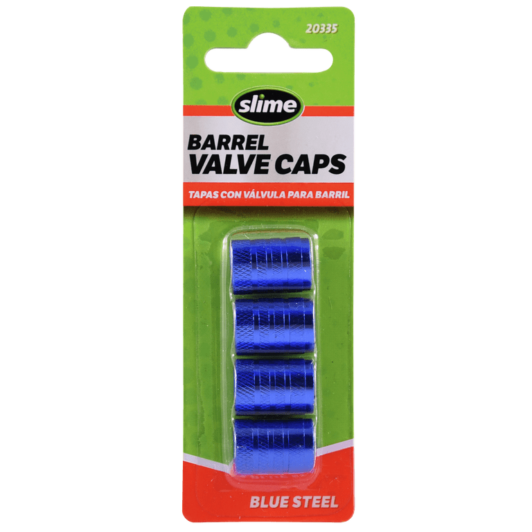 Slime Barrel Tire Valve Caps, Anodized Aluminum, Blue photo 2