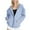 Blue A, variant on Horkkom Zip Up Hoodie Women Solid Color Long Sleeve Jackets Winter Fall Fleece Zip Up Sweatshirt with Pockets L