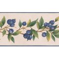 thumbnail image 1 of Myrtilles sur Vigne Papier Peint Beige Bord Rétro, Rouleau 15' x 5'', 1 of 3
