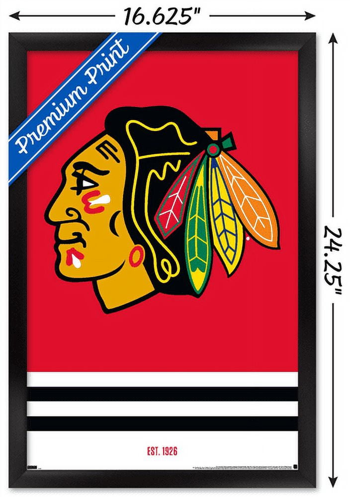 NHL Chicago Blackhawks - Logo 21 Wall Poster, 14.725" x 22.375", Framed