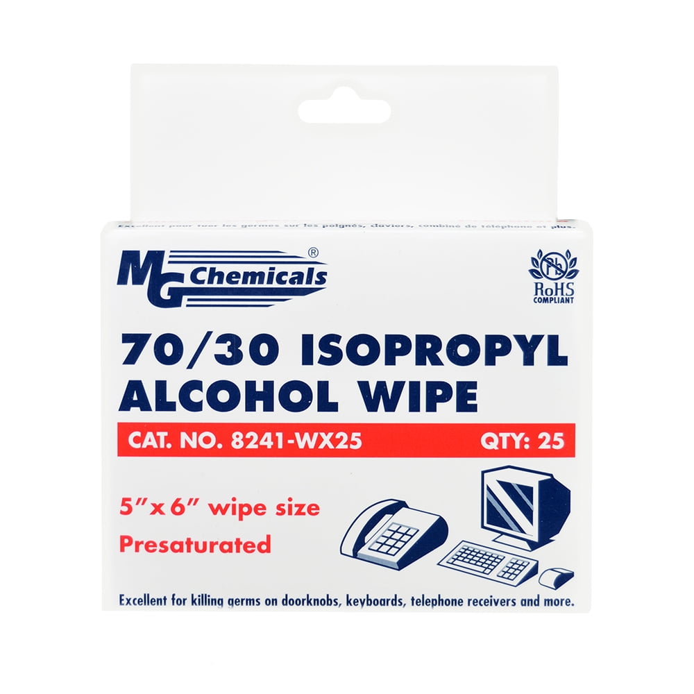 MG Chemicals 8241 Alcohol Wipes - 25 - Walmart.com