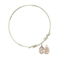 thumbnail image 2 of 8 inch Round Double Loop Bangle Bracelet w/ St. Christopher/Motorcycle in Gold-Filled, 2 of 3