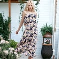 thumbnail image 2 of Women's Tube Ruffle Detail Layered Floral Print Flared Maxi Vacation Dress - Large, Blue, 2 of 4