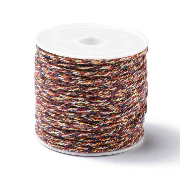 1Roll Cotton Braid Thread with Spool Round Colorful 1.2mm 21.87 Yards(20m)/Roll