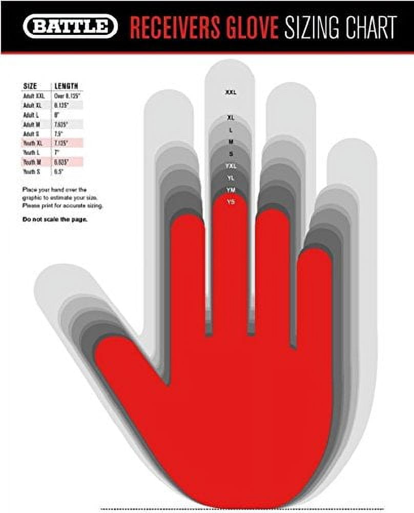 Battle Receivers Ultra-Stick Football Gloves - Medium - Red/White