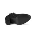 thumbnail image 5 of Unique Bargains Women's Pointed Toe Ruffle Block Heels Ankle Booties Black 7.5, 5 of 7