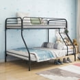 thumbnail image 4 of Heavy Duty Twin-Over-Full Metal Bunk Bed with Enhanced Guardrail, Easy Assembly in Black - Sturdy & Noise-Free, 4 of 10