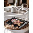 thumbnail image 6 of Gingerbread Christmas Cloth Napkins Set of 6 Reusable Dinner Napkins, Xmas Balls Branches Black Cocktail Napkin Washable Table Napkins for Wedding/Holiday Party/Baby Shower 20"x20", 6 of 7
