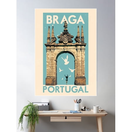 Travel Posters - Braga Portugal Poster Wall Art, Modern Wall Decor For Living Room Bedroom, 8x12 UNFRAMED