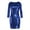 Blue, variant on Women's 3/4 Sleeve V Neck Sequin Sparkle Glitzy Glam Wedding Party Dress Flapper Evening Club Cocktail Bodycon Clubwear S Silver