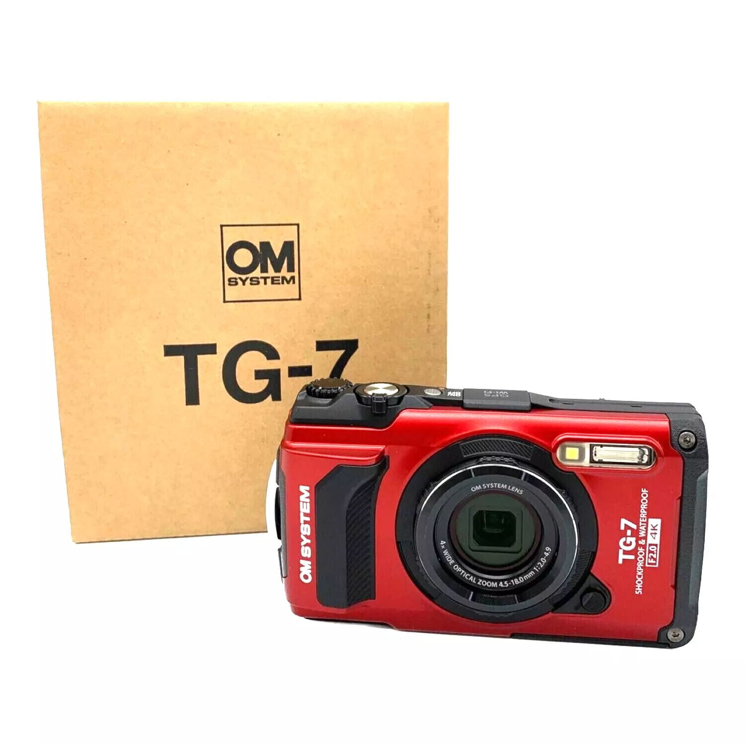 OM System Tough TG-7 Red Underwater Camera, Waterproof