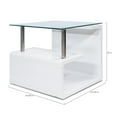 thumbnail image 3 of Furniture of America Rost Contemporary White 24-inch Glass Top 2-Shelf Side Table by, 3 of 4