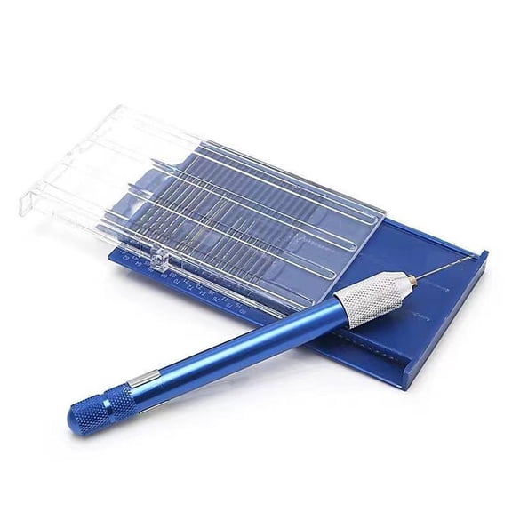 Micro-Drill Set For Hobby Case Aluminum Bits Hand Mini & Drill & Tools & Home Improvement hand twist drill Blue