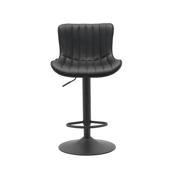 Banco Giratorio Respaldo Cocina Desayunador Barra Moderno Negro EKE Life Home 0424