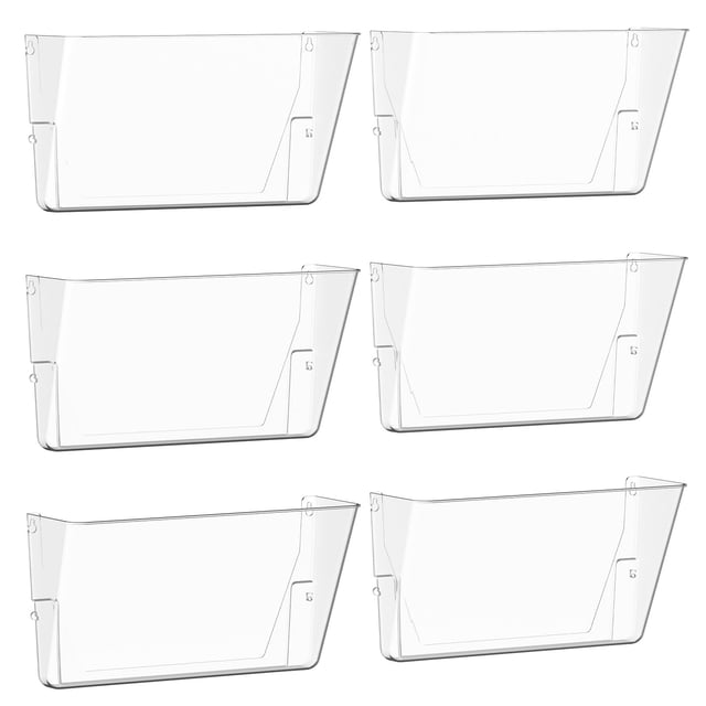 Soporte de archivo para montaje en pared Gawerk, acrílico transparente, paquete de 6