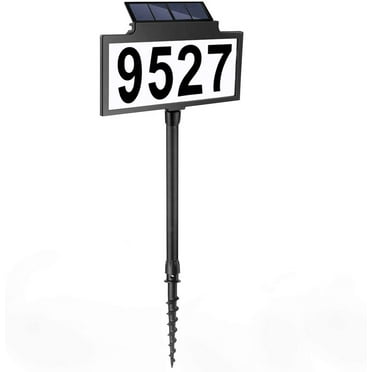 LeiDrail Solar Address Sign LED Illuminated address numbers Plaque Outdoor Waterproof Lighted Up for House Yard Street