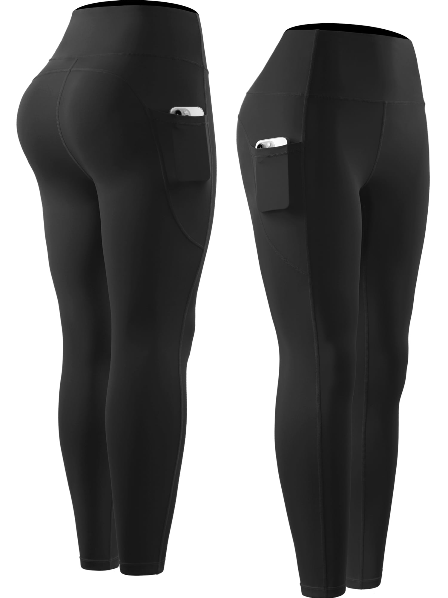 NELEUS Womens High Waist Ankle Yoga Leggings Workout with Two Pockets,Black,US Size XL