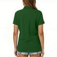 thumbnail image 4 of OIOLOYJM Polo Shirts for Women Business Short Sleeve Tennis Golf Shirt Lightweight Collared Work Athletic Tops Moisture Wicking Button Down T Shirt Dark Green L, 4 of 5