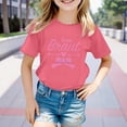 thumbnail image 2 of XAOFW Girl's T-Shirts Childrens Fashionable Casual Letter Crew Neck Short Sleeved T Shirts Tee Holiday Party Cozy Top, 2 of 4