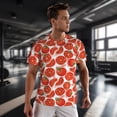 thumbnail image 3 of Wukai Tomatoes Print Men's Short-Sleeved Mesh T-Shirt,Quick-Dry Short Sleeve Workout T-Shirt-Small, 3 of 8