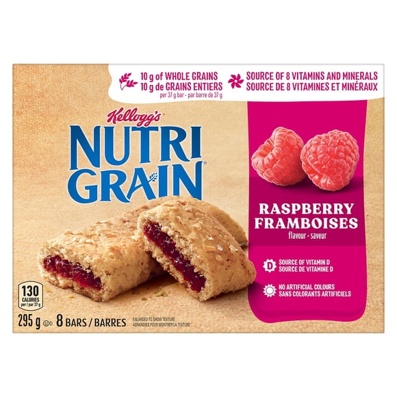 Barres de céréales Nutri-Grain Framboises, 295 g (8 barres)