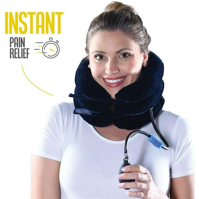  Cervical Neck Traction Device Inflatable Neck Stretcher for Neck  Pain Relief, Adjustable Neck Support Brace with Air Inflation Pump for  Cervical Spine Alignment and Neck Decompression (Blue) : Health & Household