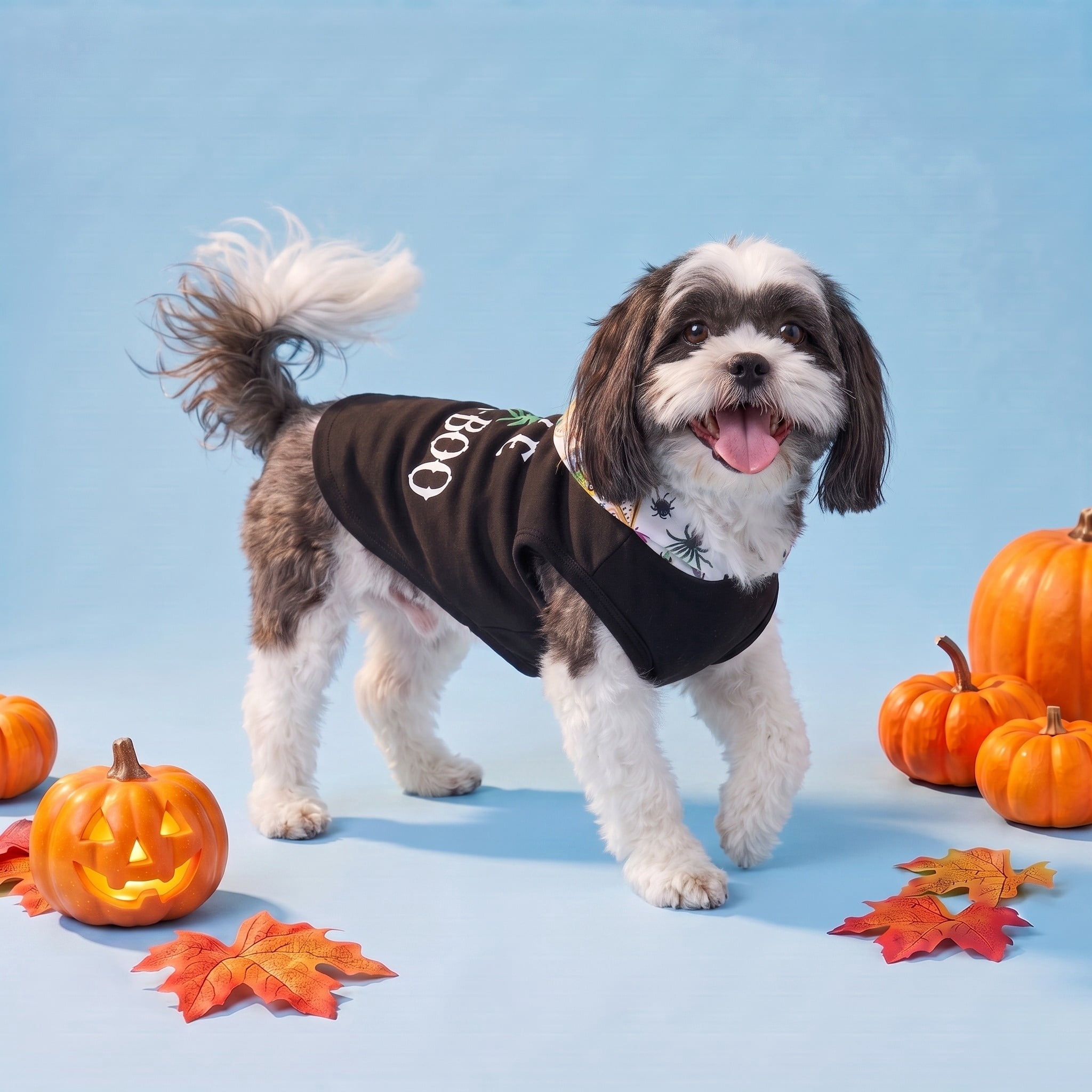 Vibrant Life Halloween Hoodie for Dogs & Cats, Little Bug-a-Boo, Black, Small