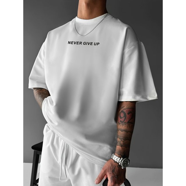 Men's Los Angeles Graphic Streetwear T-Shirt - Geometric Print with Motivational Slogan, 100% Cotton Lightweight Summer Fabric, Regular Fit Short Sleeve Round Neck Tee for Casual Urban Style