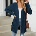 thumbnail image 5 of idosla Cardigan Sweaters for Women Lightweight Open Front Thin Long Cardigans Fall Long Sleeve Knit Sweater with Pockets (Navy, XXL), 5 of 7