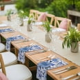 thumbnail image 4 of Boho Blue Flower Cloth Napkins, Spring Watercolor Country Floral Plant Washable and Reusable Dinner Napkins Set of 4, Table Napkin for Kitchen Party Birthday Wedding Hotel Housewarming 20"x20", 4 of 9