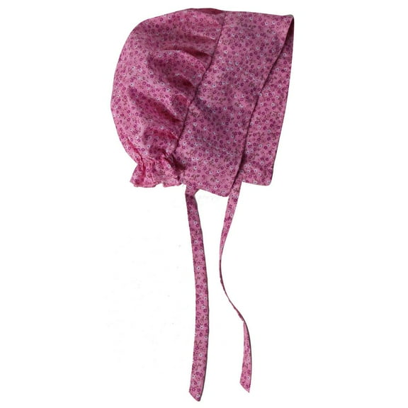 Making Believe Girls Classic Calico Pioneer Bonnet - 4-8 Years - Pink