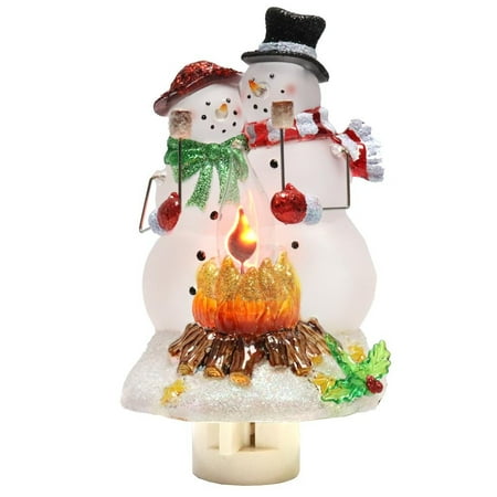 

Roman 37713 - 6.5 Snowman Couple Christmas Campfire Flickering Night Light (6.5 SNOW COUPLE)