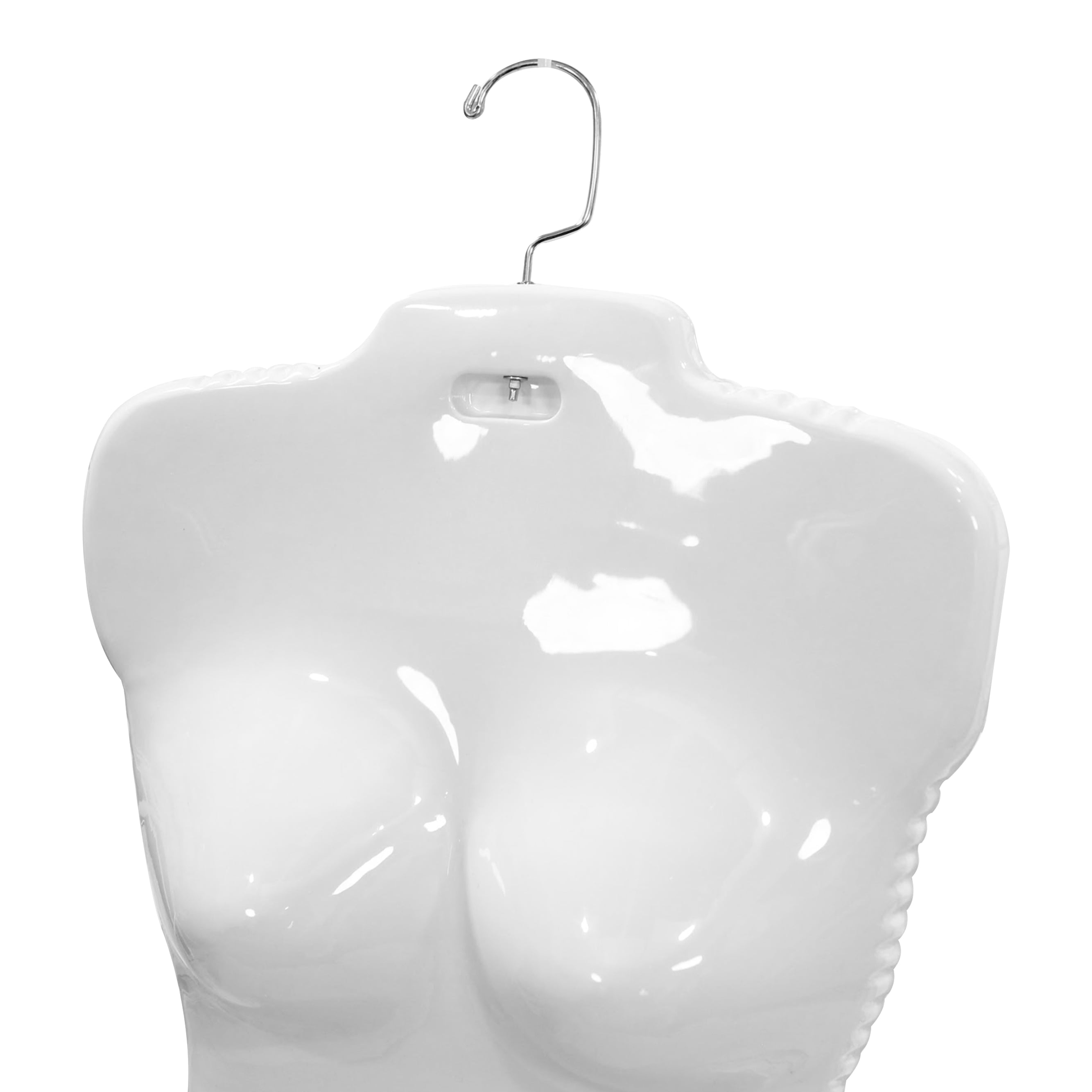 Set van 4 torso vrouwelijk - 72 cm dames torso gemaakt van kunststof - bovenlichaam half plastic in kleur wit - Mannequin buste - 4 stuks semi-plastic damesbody - pop figuur - etalagepop met haak