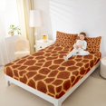 thumbnail image 3 of Castle Fairy Teens Abstract Giraffe Bed Sheets 4-Piece,Animal Print Full Size Sheets,Rust Orange,1 Fitted Sheet, 1 Flat Sheet and 2 Pillowcases, 3 of 6