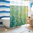 thumbnail image 5 of No Hook Shower Curtain, Wildflower Meadow Shower Curtains for Bathroom with See Through Top Window, Lush Green Grass Botanical Cottagecore Waterproof & Washable Bath Curtain 60"x72", 5 of 8