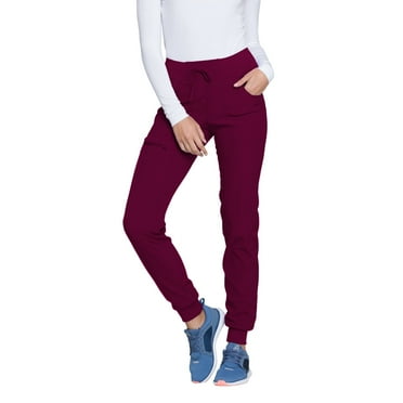 Heartsoul Break On Through Women Scrubs Pant, Low Rise Jogger, HS030, XL, Wine