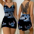 thumbnail image 4 of Vestidos de fiesta con nudo de lazo, minivestido de Disney Stitch, falda de pijama, superficie satinada, moda para mujer, verano 2024, encaje Sexy sin espalda, Disney, 4 of 5