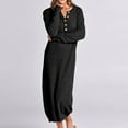 thumbnail image 5 of Manxivoo Sweater Dress Women's Solid Color Fashion Casual Long Sleeve Button High Waist Knitted Dress Fall Dresses for Women 2023 Black, 5 of 7