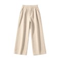 thumbnail image 7 of Girls Corduroy Sweatpants with Pockets Elastic Waist Baggy Fall Winter Casual Kids Active Pants Beige 14, 7 of 7