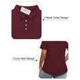 thumbnail image 5 of NISVIYA Womens Plus Size Polo Shirts Casual Office Buttons Business Blouses Wine Red 2XL, 5 of 6