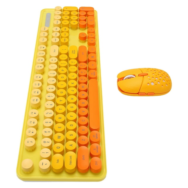 Clavier et Souris Sans Fil Rétro Punk, Clavier USB 2,4G avec Ensemble de Souris de Jeu Réglable à 3 DPI