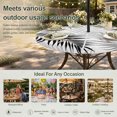 thumbnail image 6 of Round Outdoor Tablecloth with Umbrella Hole and Zipper, Summer Palm Leaves Tablecloth with Elastic Waterproof, Modern Botanical Fern Plants Black Gray Patio Table Covers for 36" - 44" Pool Tables, 6 of 9