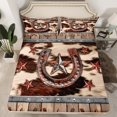 thumbnail image 2 of Manfei Rustic Western Full Sheet Sets, Texas Stars Sheet Set Full, Farmhouse Cow Print Bed Sheets Set Full Size, Ultra Soft Bedroom Decorative, 4pcs, 2 of 7