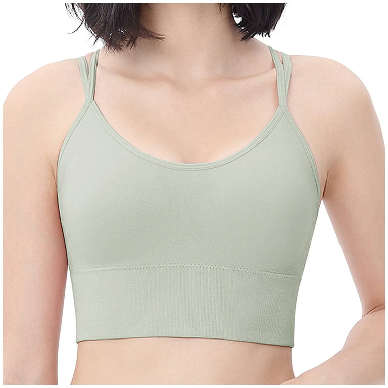 Fesfesfes Women Sports Bras Underwear Ladies Shockproof Yoga Bras Quick Dry  Fitness Vest Cross Back Bras Sale on Clearance
