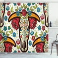 thumbnail image 1 of Ambesonne Ethnic Shower Curtain, Mexican Folk Animal Skull, 69"Wx70"L, Multicolor, 1 of 3