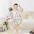 thumbnail image 6 of FORMRS Wearable Blanket Hoodie with Sleeves for Kids Cozy Flannel Sweatshirt, Beige Stars, 6 of 7