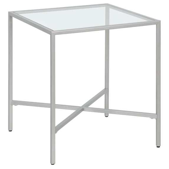 Evelyn&Zoe Industrial 20" Wide Powder Coated Silver Side Table